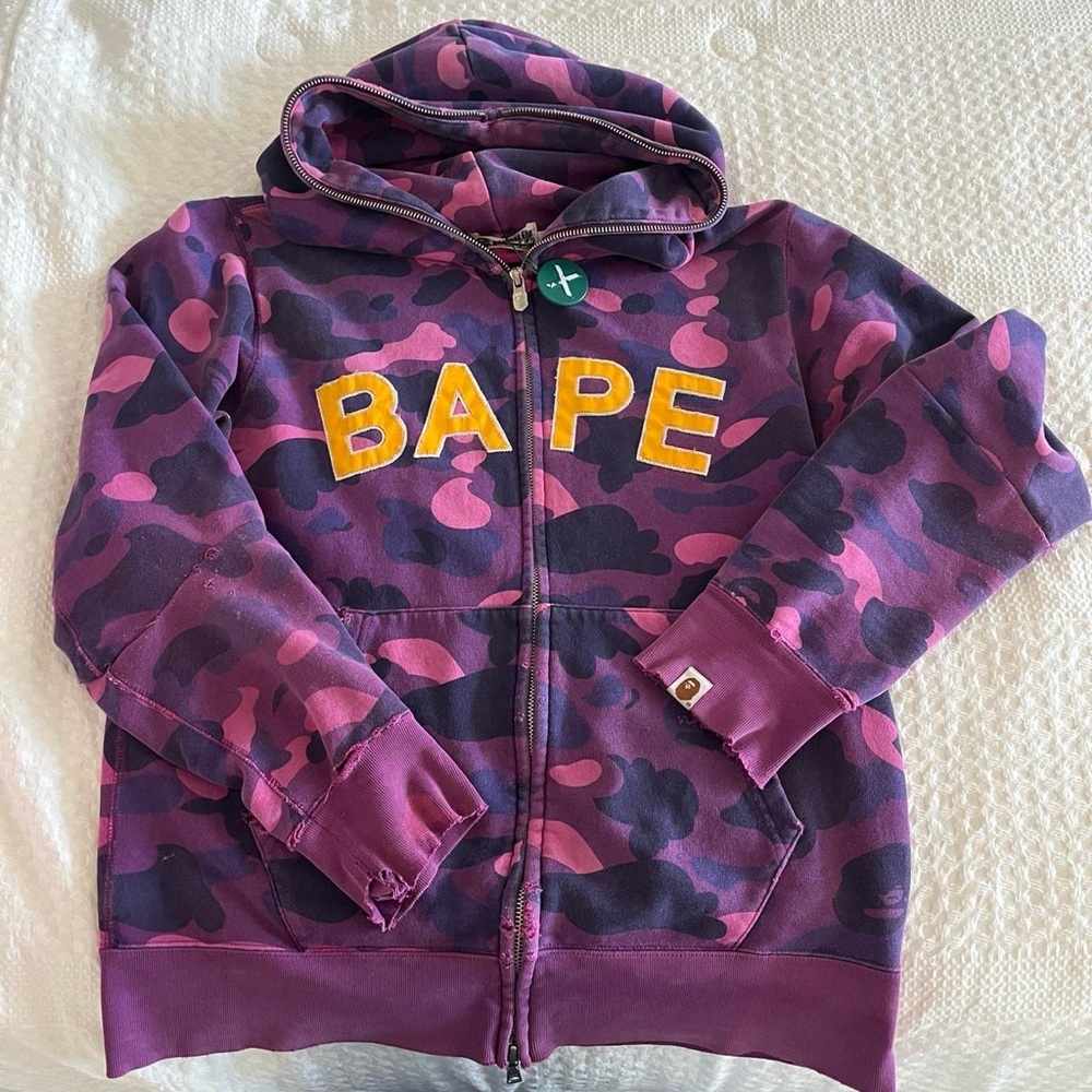 Bape Kids Hoodie - Purple and Pink Camo